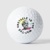 Het obstakel is de weg – Marcus Aurelius Golfballen (Voorkant)