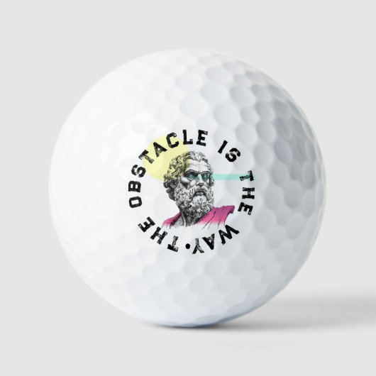 Het obstakel is de weg – Marcus Aurelius Golfballen (Voorkant)