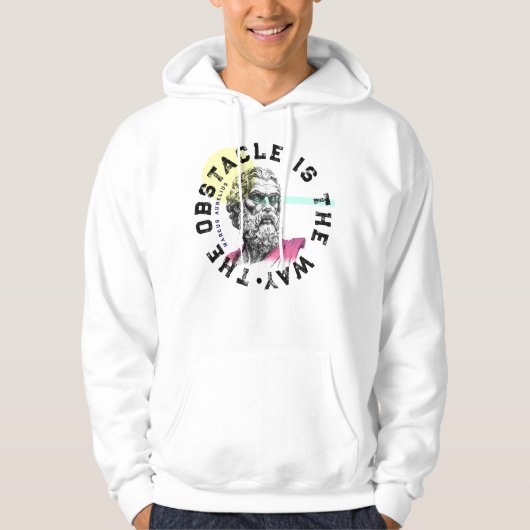 Het obstakel is de weg – Marcus Aurelius Hoodie (Voorkant)