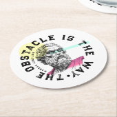 Het obstakel is de weg – Marcus Aurelius Ronde Kartonnen Onderzetter (Gebogen)