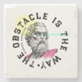 Het obstakel is de weg – Marcus Aurelius Stenen Onderzetter (Voorkant)