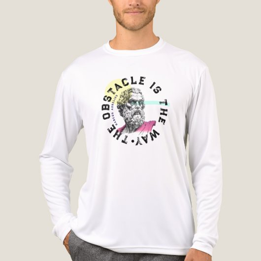 Het obstakel is de weg – Marcus Aurelius Tri-Blend Shirt (Voorkant volledig)