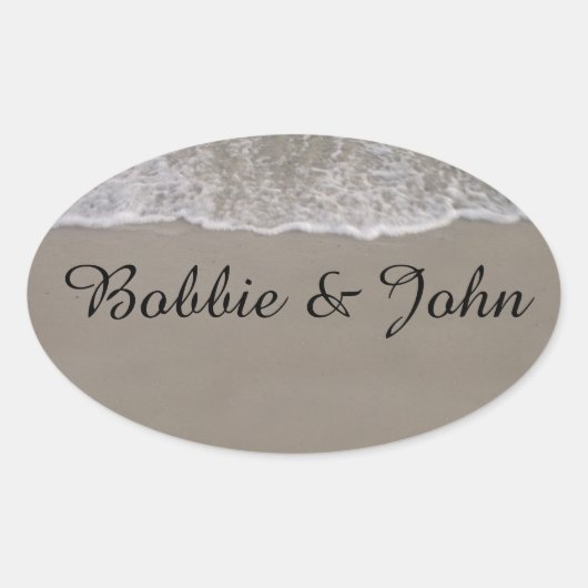 Het oceaangetij ovale sticker (Voorkant)