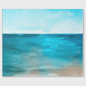 Het oceaanlandschap. Mooie handschilderingen van w Cadeaupapier (Vlak)