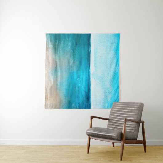 Het oceaanlandschap. Mooie handschilderingen van w Wandkleed (In Situ (horizontaal))