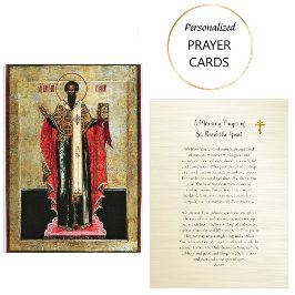 Het ochtendgebed van de heilige Basilius, de Kaart Plaatskaartje