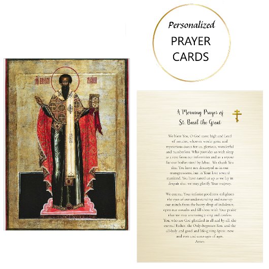 Het ochtendgebed van de heilige Basilius, de Kaart Plaatskaartje