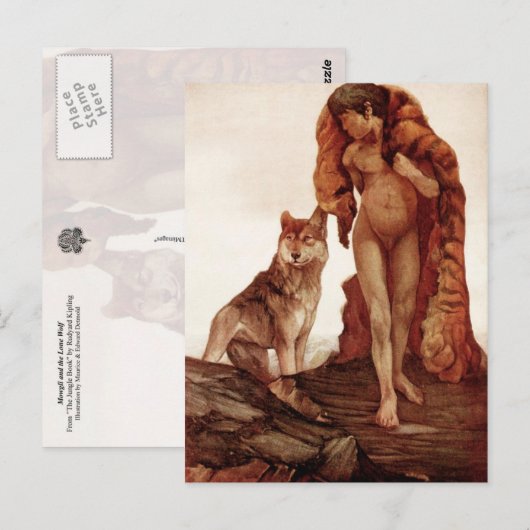 Het Oerwoud Boek: Mowgli en de Lone Wolf Briefkaart (Voorkant / Achterkant)