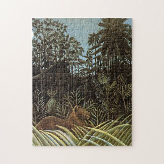 Het oerwoud met de leeuw van Henri Rousseau Legpuzzel (Verticaal)