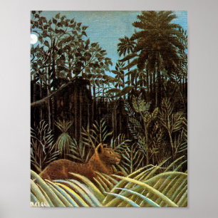Het oerwoud met de leeuw van Henri Rousseau Poster