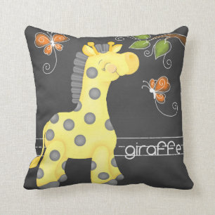 Het Oerwoud van het Chalkboard - Giraffe Pillow Kussen