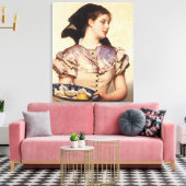 Het Oestermeisje (door Karl Gussow) Canvas Afdruk (Insitu (Woonkamer))