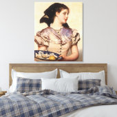 Het Oestermeisje (door Karl Gussow) Canvas Afdruk (Insitu (Slaapkamer))