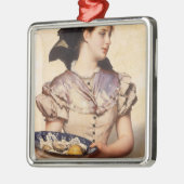 Het Oestermeisje (door Karl Gussow) Metalen Ornament (Links)