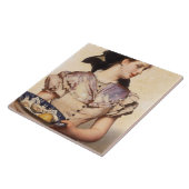 Het Oestermeisje (door Karl Gussow) Tegeltje (Zijkant)