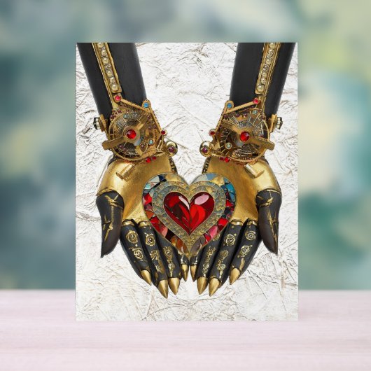 Het offer - Hart in Handen Acryl Bord (Neutraal)