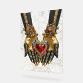 Het offer - Hart in Handen Acryl Bord (Hoek)