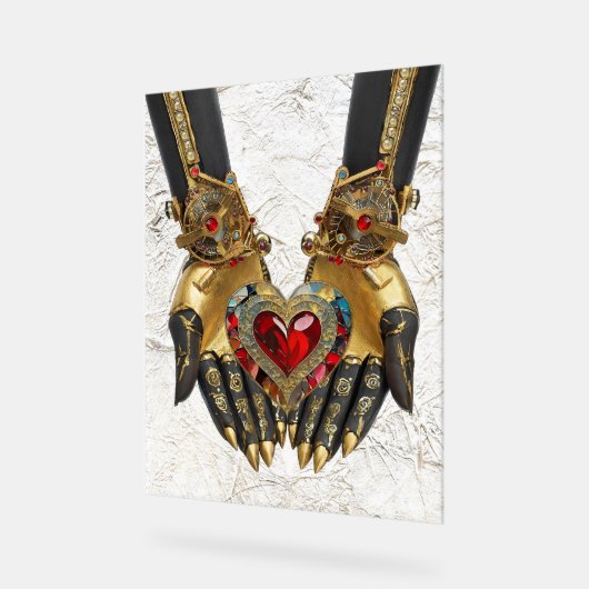 Het offer - Hart in Handen Acryl Bord (Hoek)