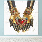 Het offer - Hart in Handen Canvas Afdruk (Insitu (Houten vloer))