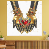 Het offer - Hart in Handen Canvas Afdruk (Insitu (Woonkamer))
