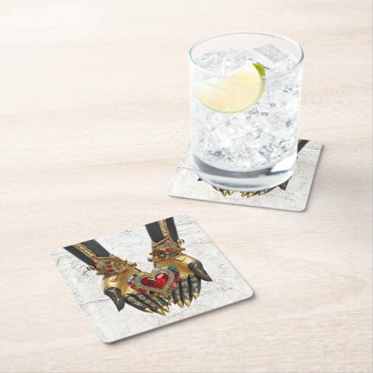 Het offer - Hart in Handen Kartonnen Onderzetters (Insitu)