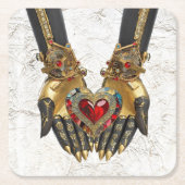 Het offer - Hart in Handen Kartonnen Onderzetters (Voorkant)