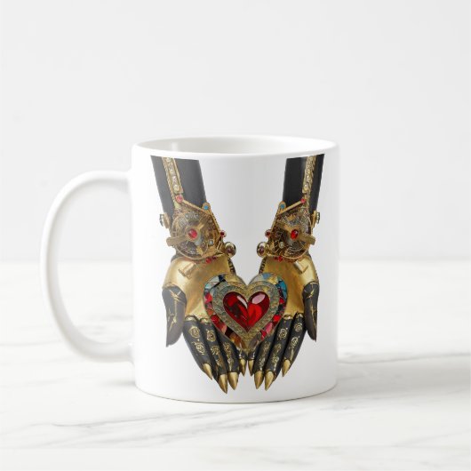 Het offer - Hart in Handen Koffiemok (Links)