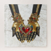 Het offer - Hart in Handen Legpuzzel (Verticaal)