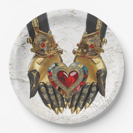 Het offer - Hart in Handen Papieren Bordje (Voorkant)