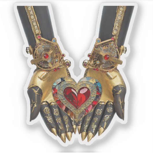 Het offer - Hart in Handen Sticker (Voorkant)