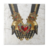 Het offer - Hart in Handen Tegeltje (Voorkant)