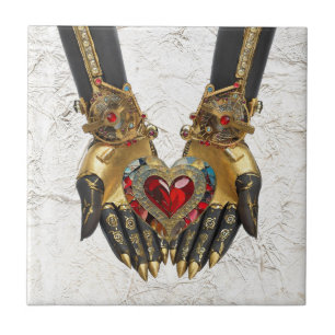 Het offer - Hart in Handen Tegeltje