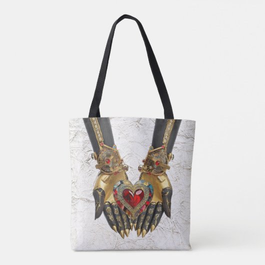 Het offer - Hart in Handen Tote Bag (Achterkant)