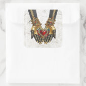 Het offer - Hart in Handen Vierkante Sticker (Tas)