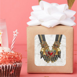 Het offer - Hart in Handen Vierkante Sticker