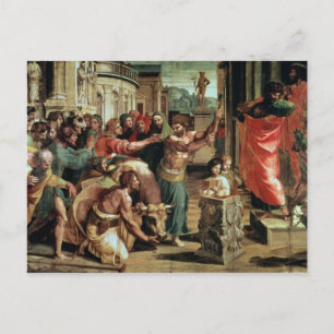 Het offer in Lystra (cartoon voor de Sistine C Briefkaart