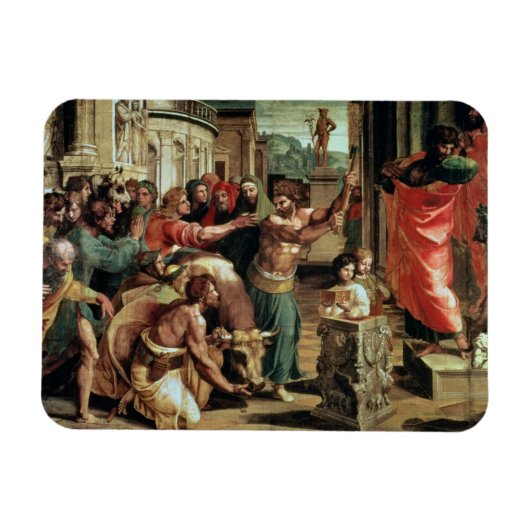 Het offer in Lystra (cartoon voor de Sistine C Magneet (Horizontaal)