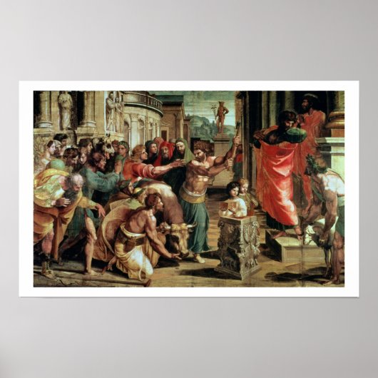 Het offer in Lystra (cartoon voor de Sistine C Poster (Voorkant)