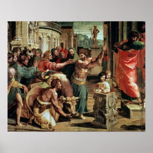 Het offer in Lystra (cartoon voor de Sistine C Poster (Voorkant)