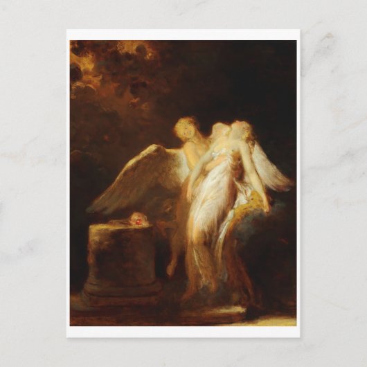 Het offer van het Roos, Fragonard Briefkaart (Voorkant)