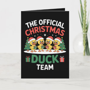 Het Officiële Kerst Eend Team Kerstman Hoed Kerstm Kaart