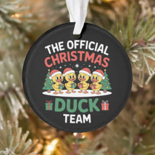 Het Officiële Kerst Eend Team Kerstman Hoed Kerstm Ornament