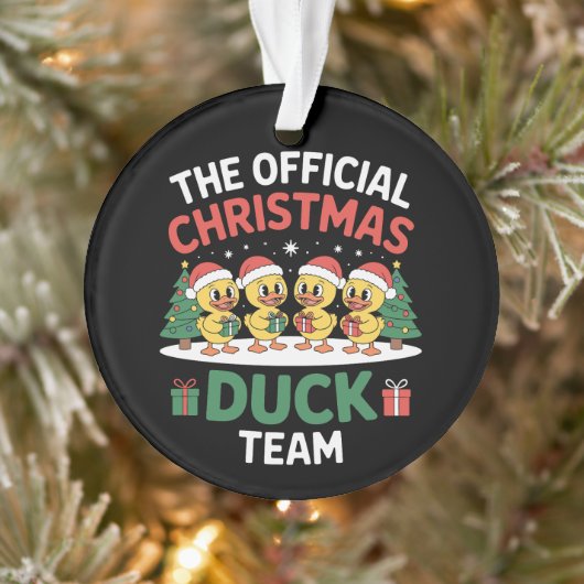 Het Officiële Kerst Eend Team Kerstman Hoed Kerstm Ornament (Boom)