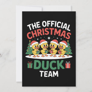 Het Officiële Kerst Eend Team Kerstman Hoed Xmas Kaart