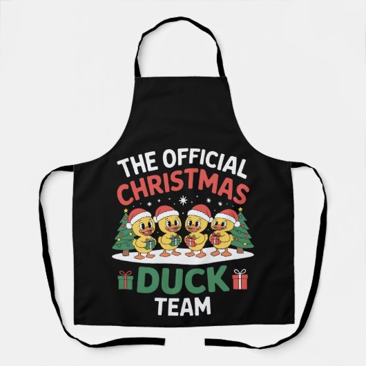 Het Officiële Kerst Eend Team Kerstman Hoed Xmas Schort (Voorkant)