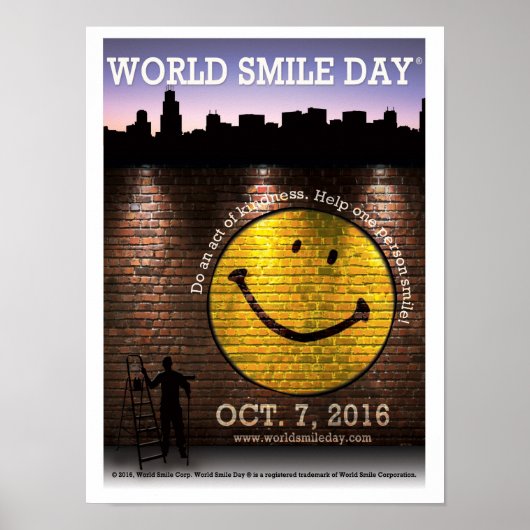 Het officiële Poster van World Smile Day® 2016 (Voorkant)