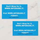 Het officiële Visitekaartje WWW.iNFODUDE.iT! (Voorkant / Achterkant)