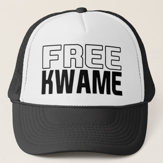 Het officiële vrije Kwame Shirt! Trucker Pet (Voorkant)