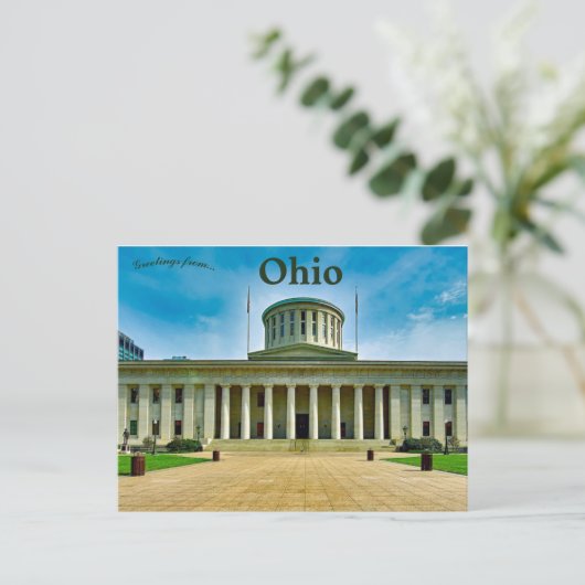 Het Ohio State House in Columbus, Ohio Briefkaart (Staand voorkant)