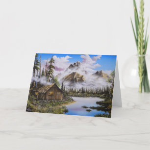 Het Olieverfschilderij van de Eenzaamheid van de Feestdagen Kaart